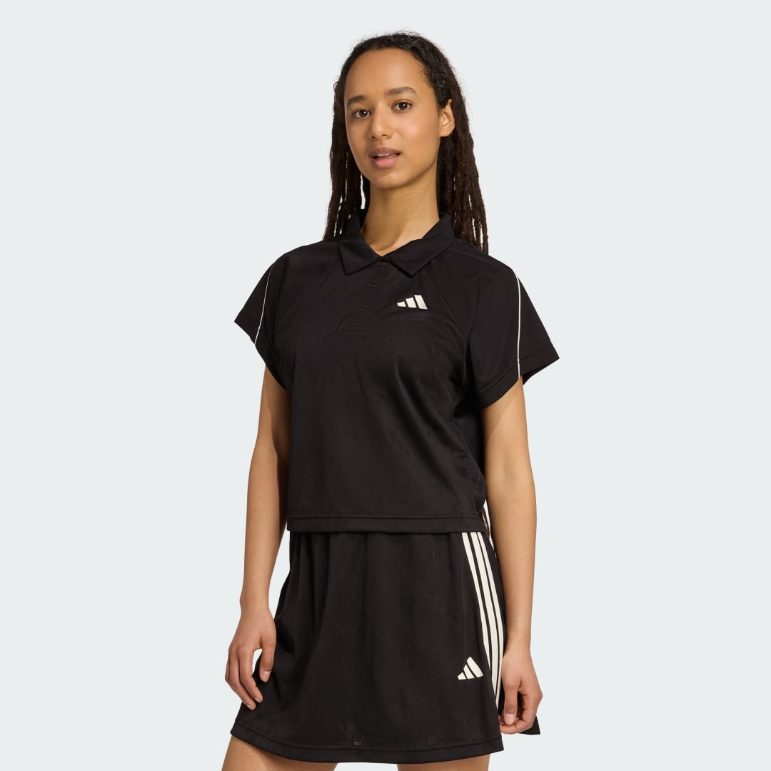 Polo skjorte adidas Performance Stadium 3-Stripes Tennis Jacquard Polo Tee Sort | JL6887, 0