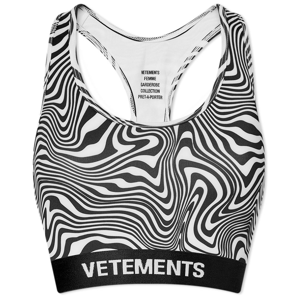 Bh VETEMENTS Zebra Sports Bra Sort | WE52TR200Z, 0