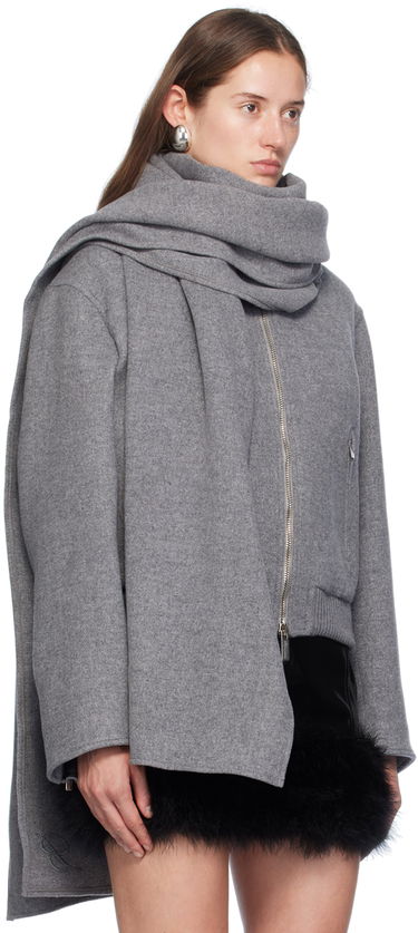 Bomberjakke Blumarine Felt Scarf Bomber Jacket Grå | A422S079A, 1
