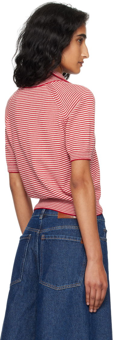 Polo skjorte Max Mara Weekend Max Mara Striped Knit Polo Rød | 2525366131600, 2