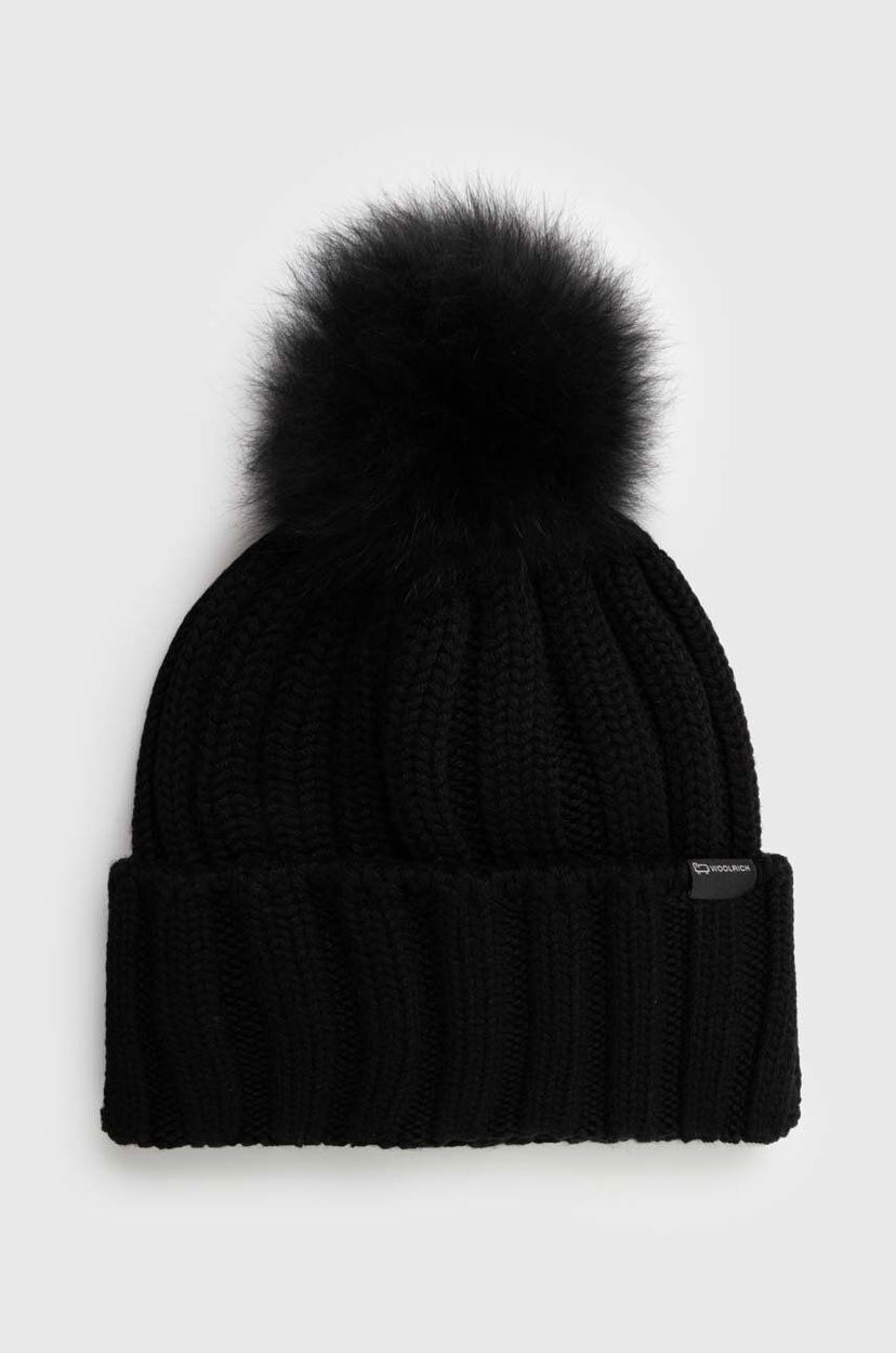 Beanie WOOLRICH Wool Beanie with Pom-Pom Sort | CFWWAC0163FRUF0428