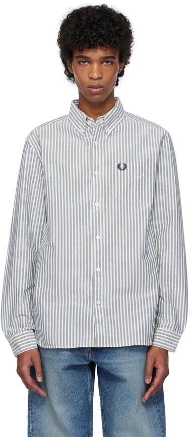 Skjorte Fred Perry Fred Perry Striped Oxford Shirt Hvid | M6574, 0