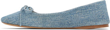 Tøj JW Anderson JW Anderson Calf Suede Print Ballerina Flats Blå | BL0031-LA0238, 2