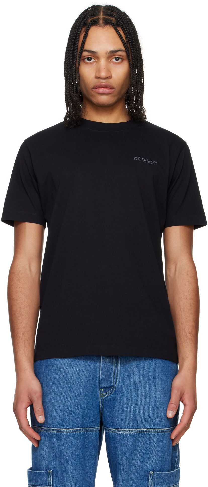 T-shirt Off-White Off-White Bookish Slim T-Shirt Sort | OMAA027C99JER01C1011