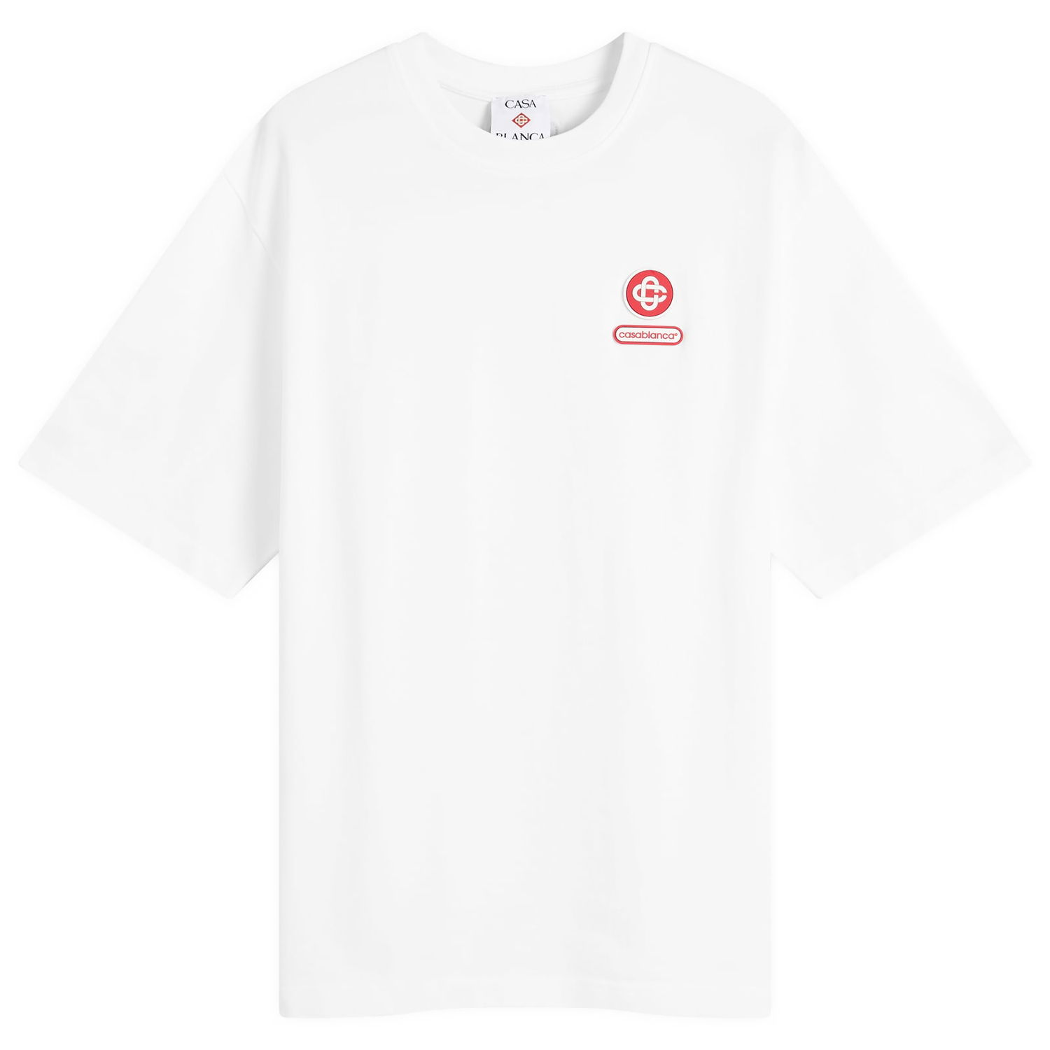 T-shirt Casablanca Casablanca Jersey Logo Patch Oversized T-Shirt, Size Small Hvid | M-AW25-JTS-044-04, 0