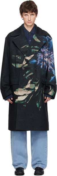 Dries Van Noten Floral Jacquard Caban Coat