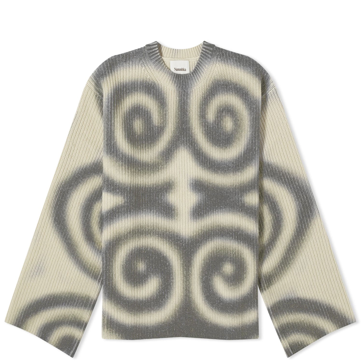 Sweater Nanushka Maura Spiral Knit Jumper Beige | NW24RSSW00471, 0