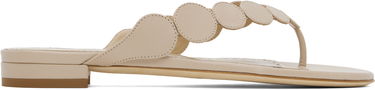 Tilbehør Manolo Blahnik Manolo Blahnik Nour Scalloped Thong Sandals Beige | 424-1837, 0