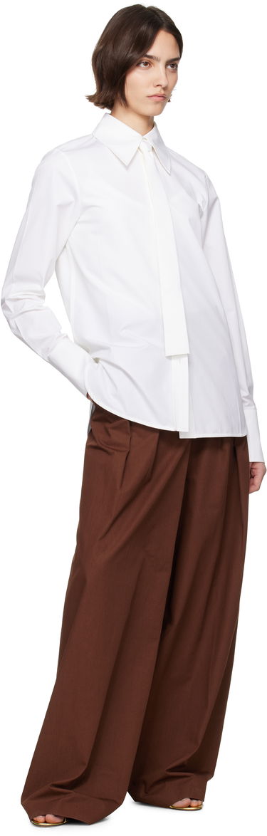 Skjorte Jil Sander Jil Sander Cotton Poplin Tie Shirt Hvid | J03DL0196_J45002, 3