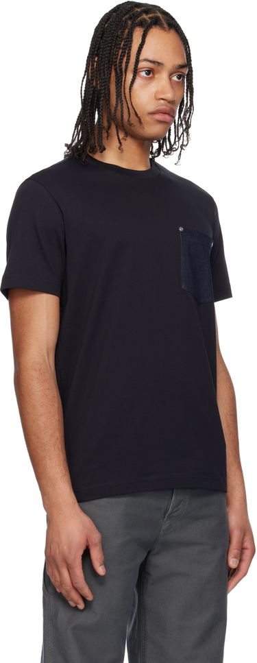 T-shirt Moncler Moncler Cotton & Denim Pocket T-Shirt Mørkeblå | K10918C0003989AKK, 1
