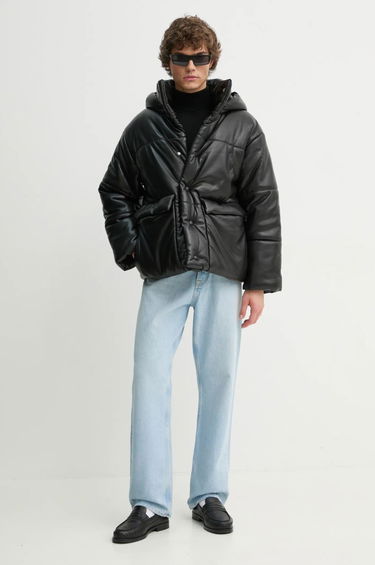 Puffer jakke Nanushka Hide Vegan Leather Puffer Jacket Sort | NM22CROW00299, 1