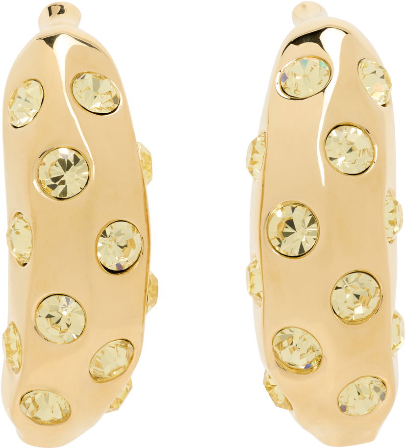 Øreringe Jacquemus Jacquemus La Croisière 'The Bananes' Gold-Tone Crystal Earrings Gul | 25E251JW741-5101