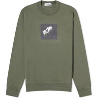 Sweater Stone Island Institutional One Badge Print Crewneck Grøn | 801566559-V0059, 1