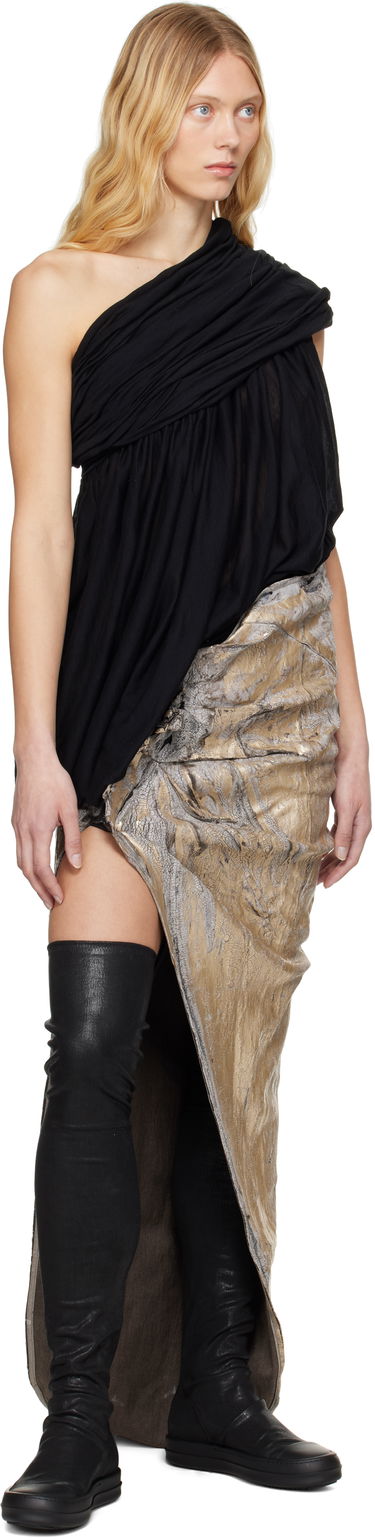 Nederdel Rick Owens Rick Owens DRKSHDW Hollywood Soft Edfu Long Denim Maxi Skirt Metalisk | DS01E3348 SGMC, 3