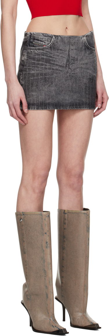 Nederdel Diesel De-Pra-Mini-S3 Denim Miniskirt Grå | A16954 0ABCU, 1