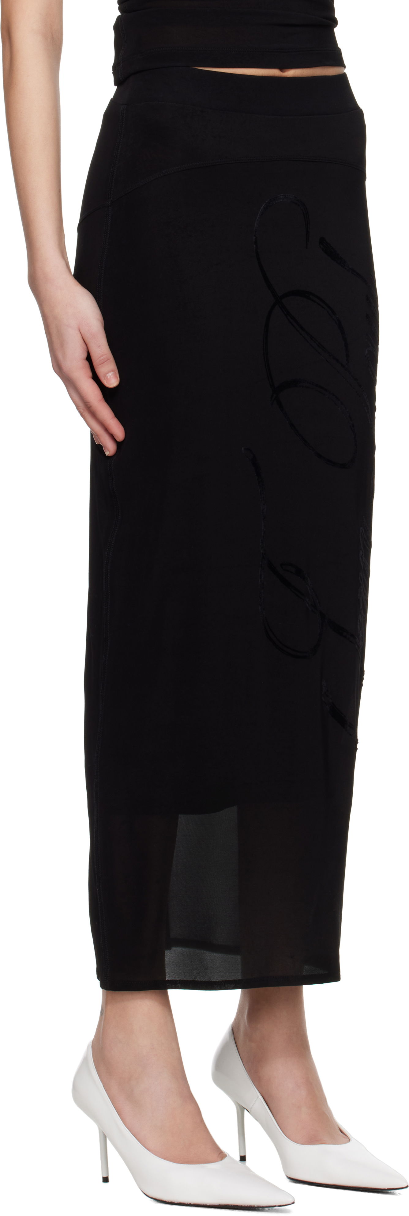 Nederdel Jean Paul Gaultier Jean Paul Gaultier Viscose Jersey Maxi Skirt Sort | 25/34-F-JU165I-J082-00, 1
