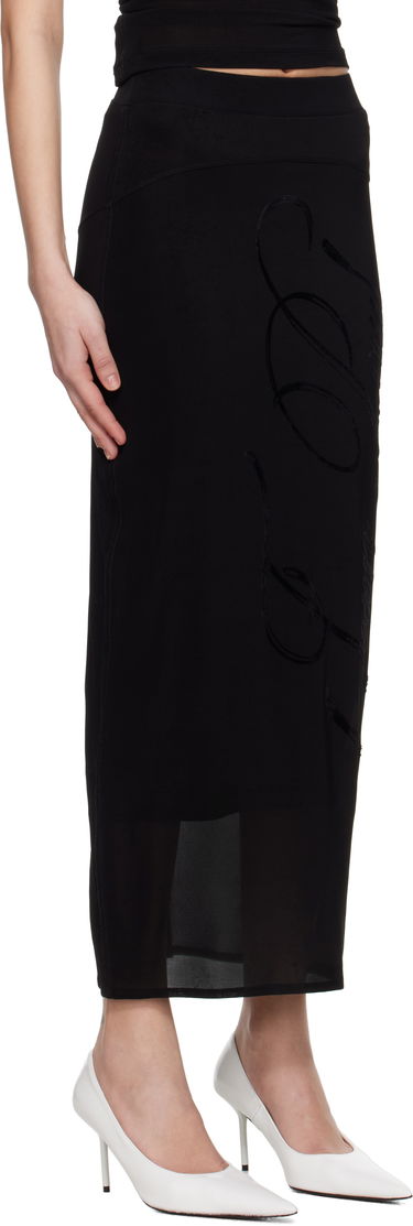 Nederdel Jean Paul Gaultier Jean Paul Gaultier Viscose Jersey Maxi Skirt Sort | 25/34-F-JU165I-J082-00, 1