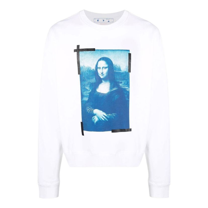 Sweatshirt Off-White Off-White Mona Lisa Graphic Sweatshirt Hvid | OMBA058C99FLE0030145