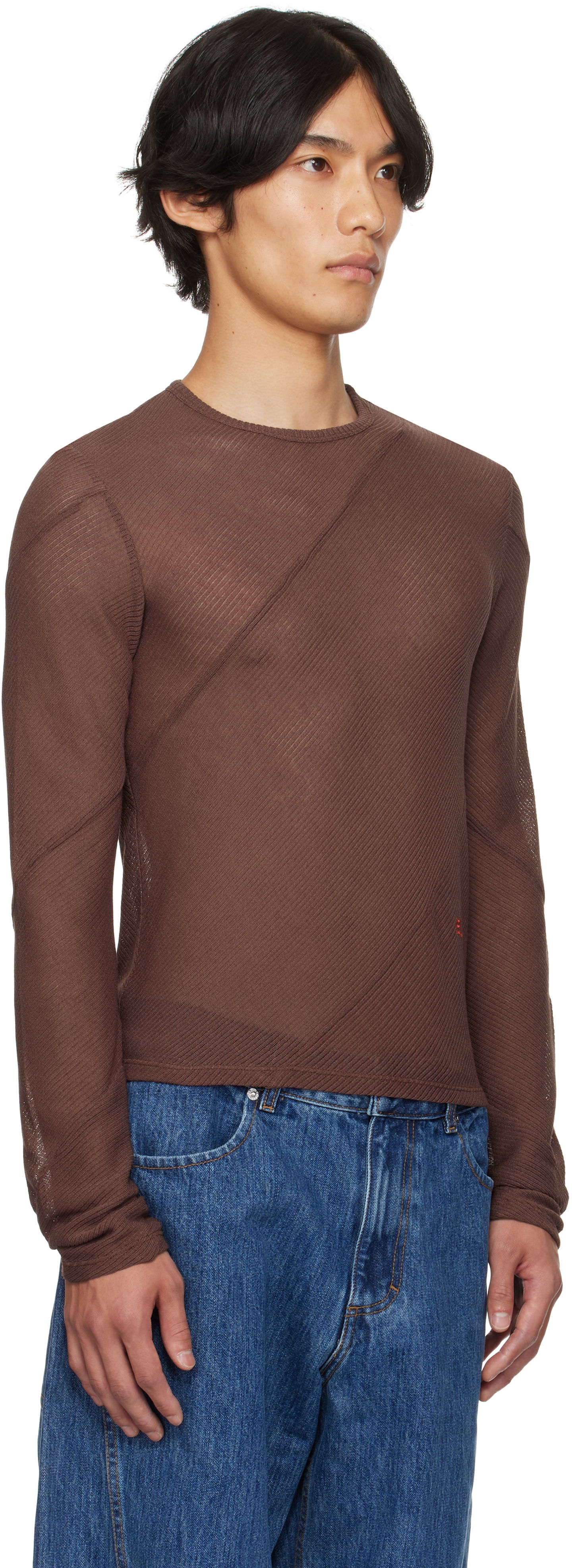 T-shirt Eckhaus Latta Eckhaus Latta Spiral Long Sleeve T-Shirt Brun | 1107-EL-PF25-W, 1