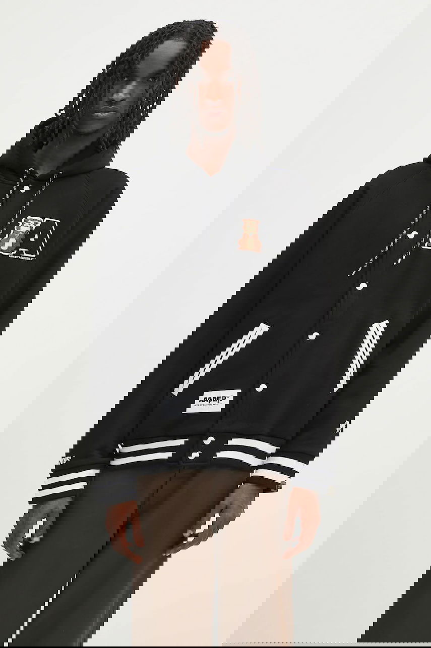 Bomberjakke AAPE by A Bathing Ape AAPE Aaper Hoodie Sort | AAPSWMB382XXN, 0