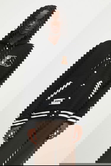 Bomberjakke AAPE by A Bathing Ape AAPE Aaper Hoodie Sort | AAPSWMB382XXN, 0