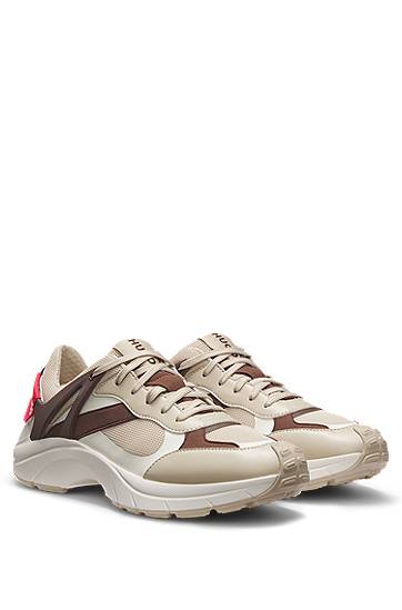 Joggingbukser BOSS Logo-Backtab Mesh Trainers Beige | 50548197, 0
