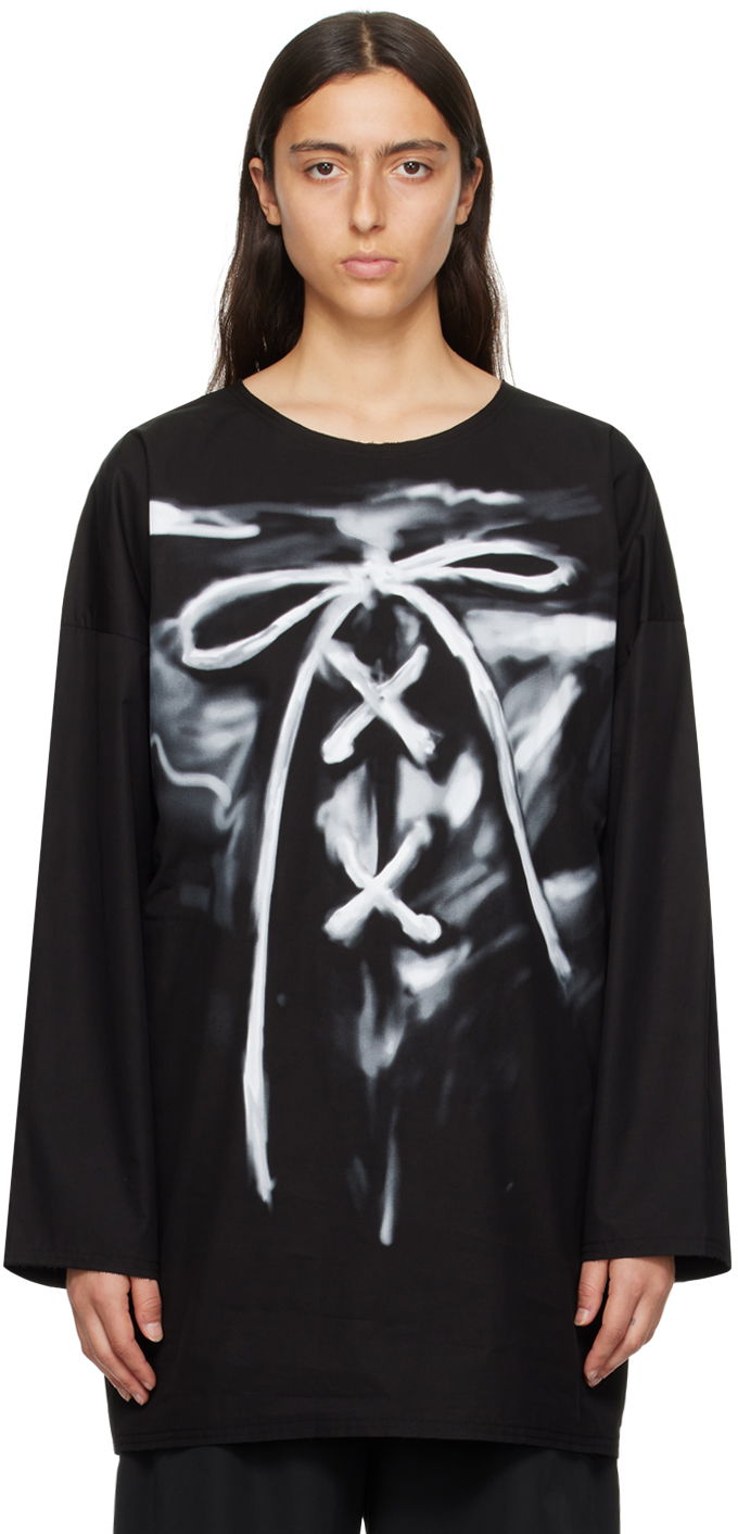 T-shirt We11done Long Sleeve Graphic T-Shirt Sort | WD-SH3-23-184-U-BK