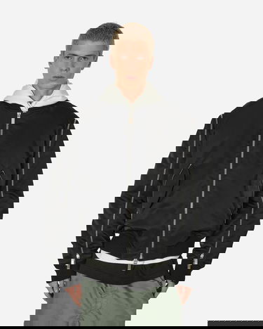 Bomberjakke Off-White Arrow Embroidered Zip Bomber Jacket Black Sort | OMEH052F23FAB001 1010, 1