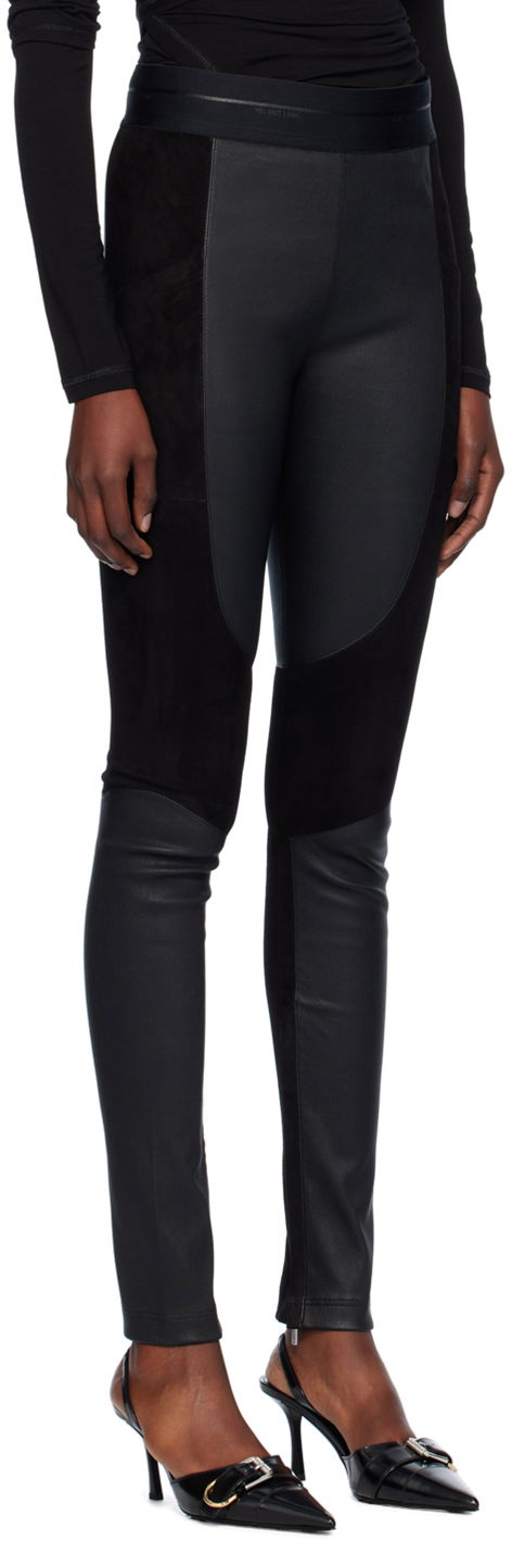 Leggings Helmut Lang Racer Leather Leggings Sort | O06HW202, 1