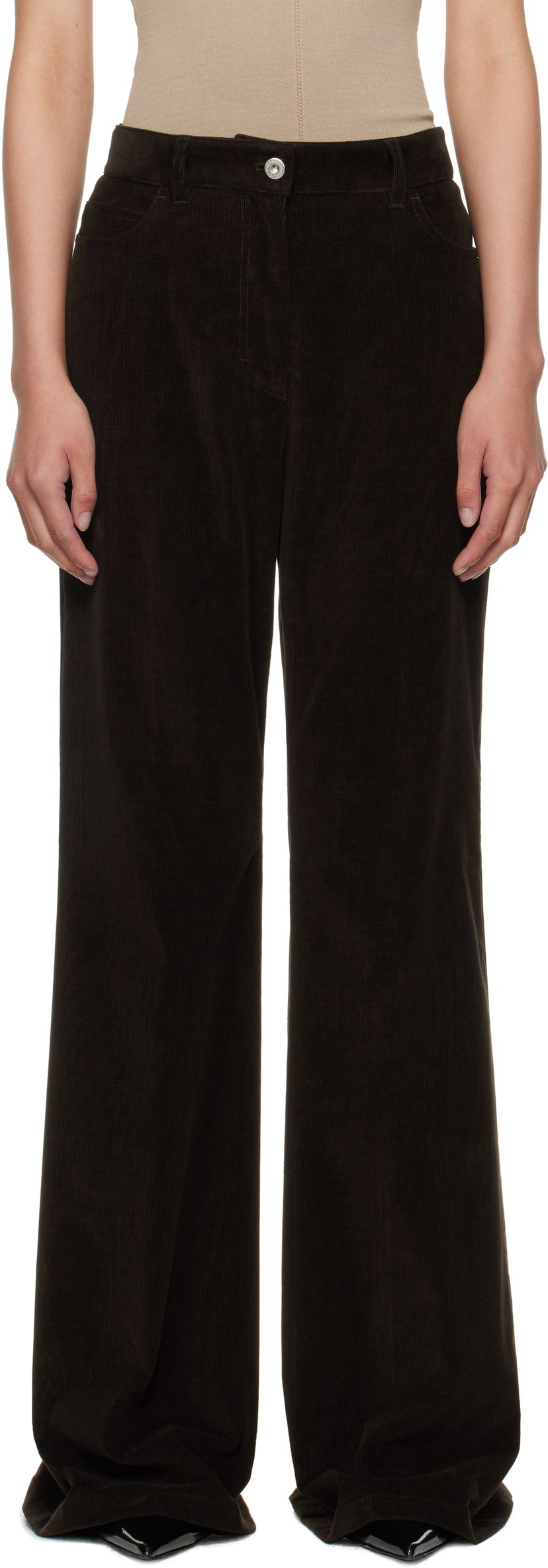 Bukser FERRAGAMO Ferragamo Flared Corduroy Trousers Brun | 785197