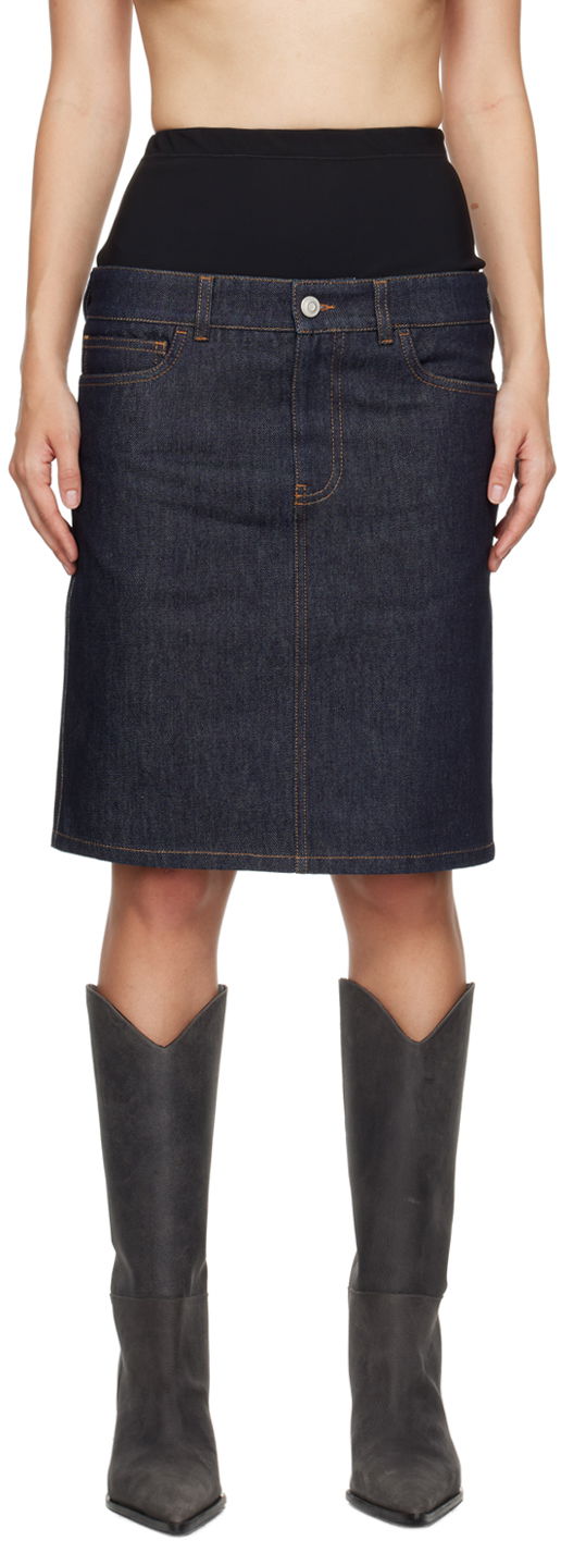 Nederdel Coperni Coperni Hybrid Denim Midi Skirt Blå | COPJ62F2011