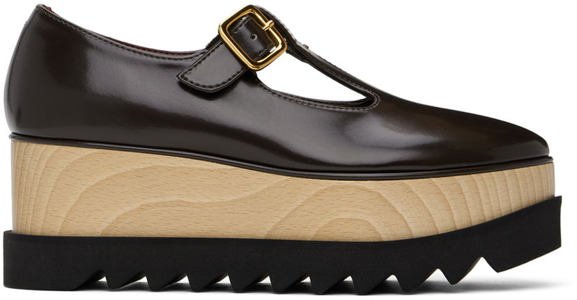 Sneakers og sko Stella McCartney Sneak-Elyse T-Bar Platform Loafers Brun | 810448AP0350