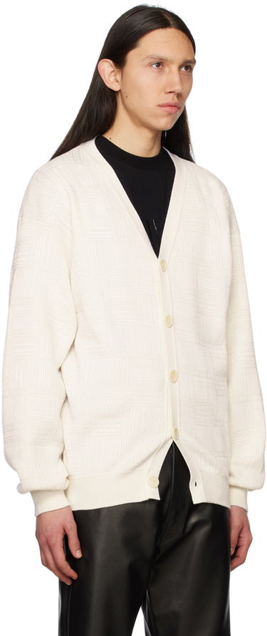 Sweater VETEMENTS Textured Knit Cardigan Hvid | VL16KN120W, 1