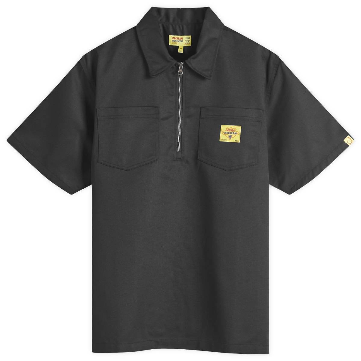 Skjorte BBC IceCream Quarter Zip Work Shirt, Size Large Sort | ICW25108-BLK, 0