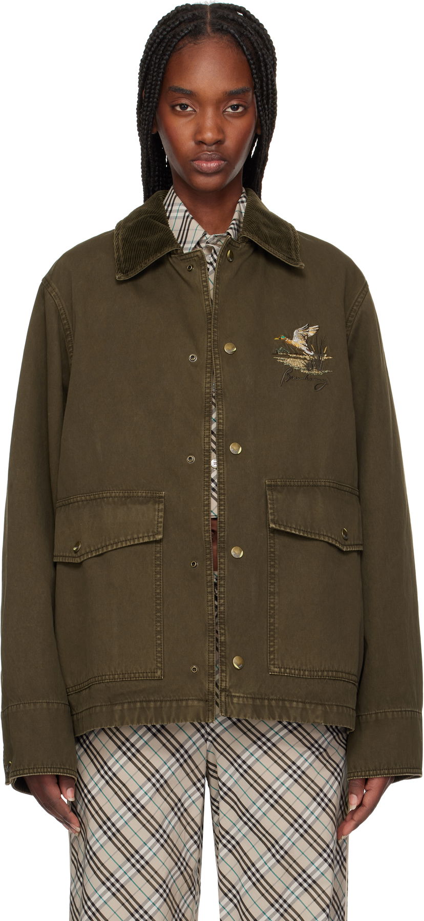 Jakke Burberry Burberry Cotton Field Jacket Grøn | 8101709