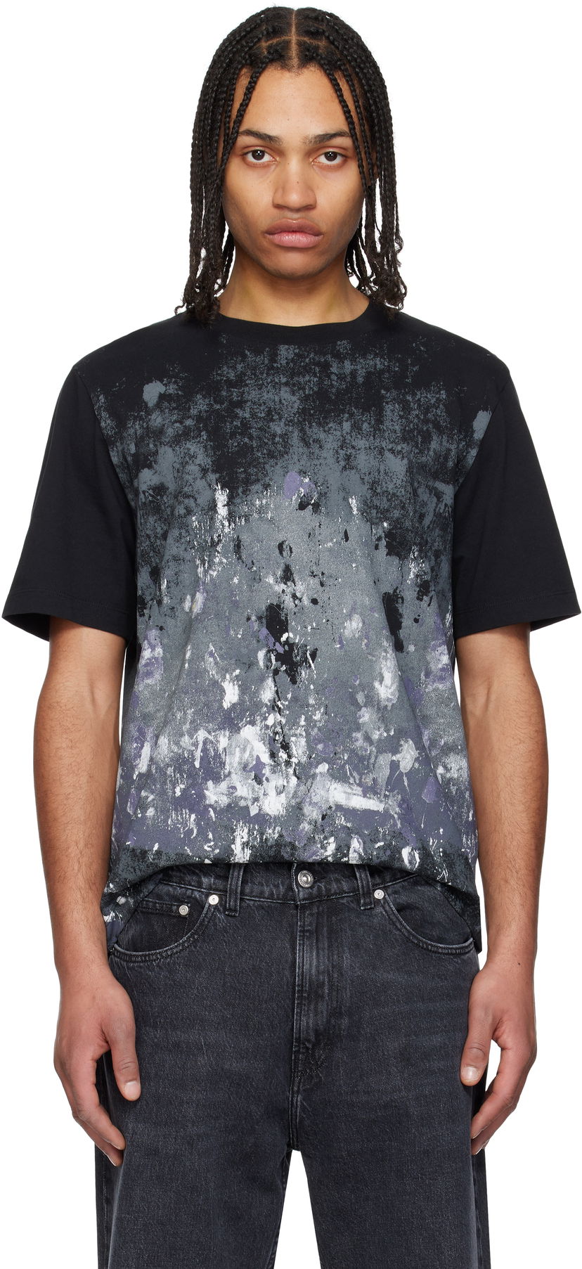 T-shirt rag & bone Rag & Bone Splatter Print T-Shirt Sort | MBC25ST033KJ33