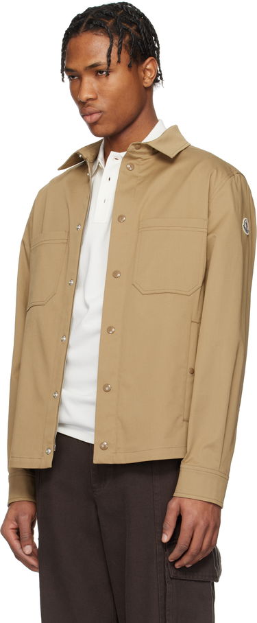 Skjorte Moncler Moncler Cotton Gabardine Overshirt Beige | K10912F0002257448, 3