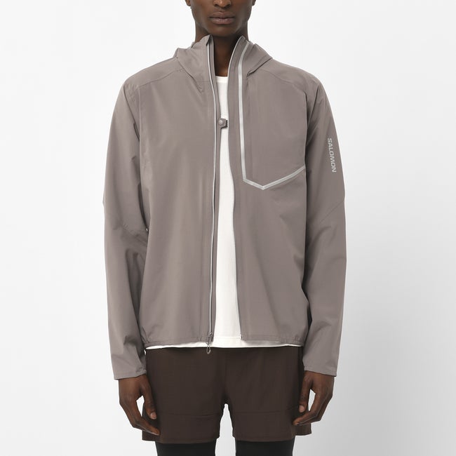 Vindjakke Salomon Bonatti Trail Running Jacket Grå | LC2674200, 0