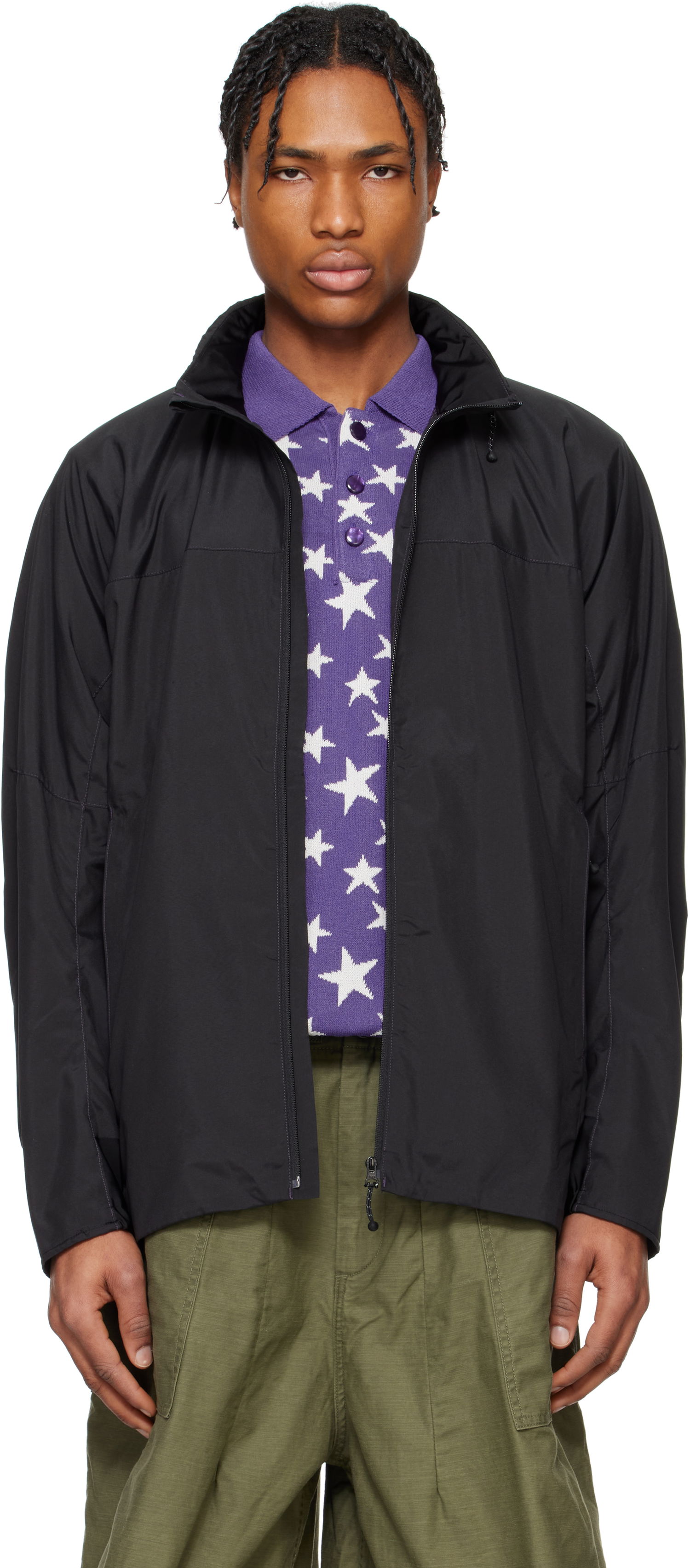 Vindjakke Needles NEEDLES Wind Jacket Sort | QV377, 0