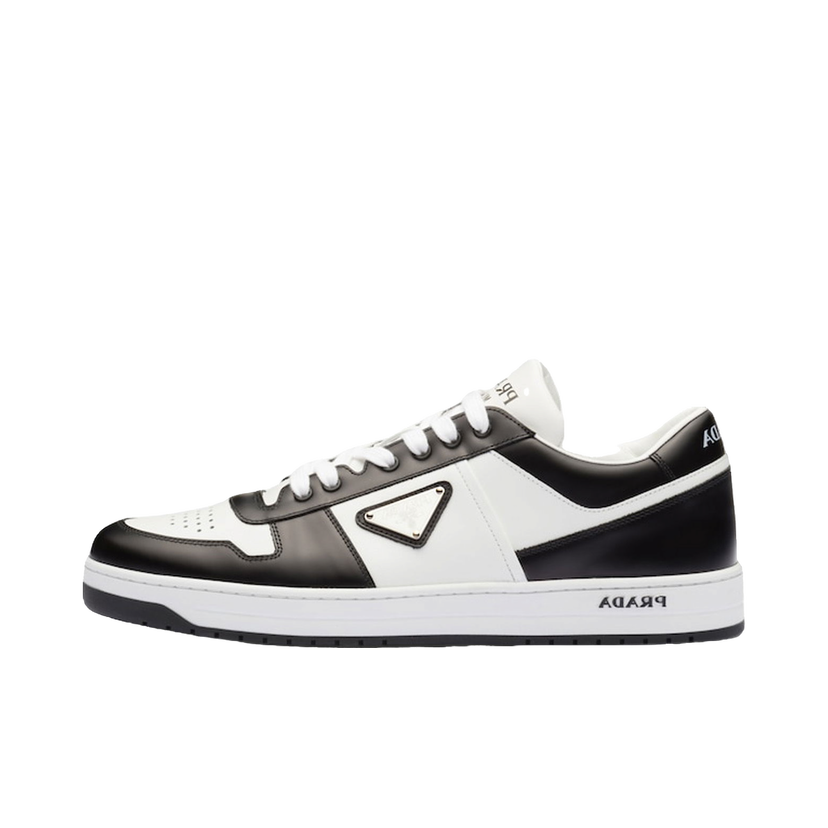 Sneakers og sko Prada Downtown Low Top Sneakers Leather White Black Sort | 2EE364_3LKG_F0964