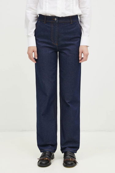 Jeans MAISON KITSUNÉ Straight High-Waisted Denim Jeans Blå | NW01113WW0081, 0