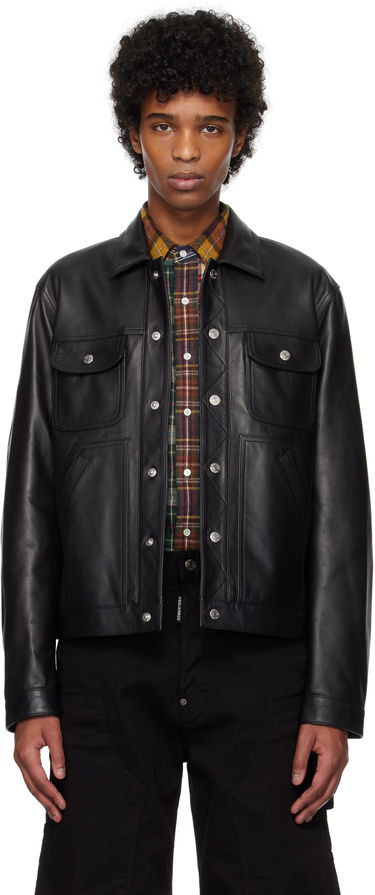 Jakke DSQUARED2 Dsquared2 Boxy Jean Leather Jacket Sort | S74AM1571_SY1491, 0