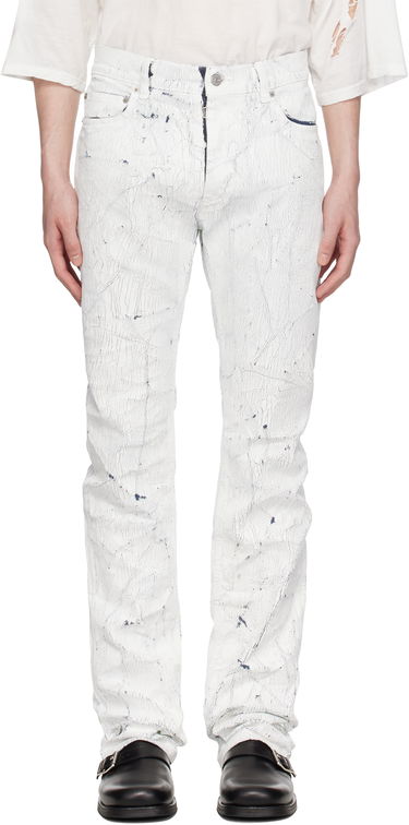 Jeans Maison Margiela MM6 Maison Margiela 5 Pocket Cracked Jeans Hvid | SH2LA0018 M30028, 0