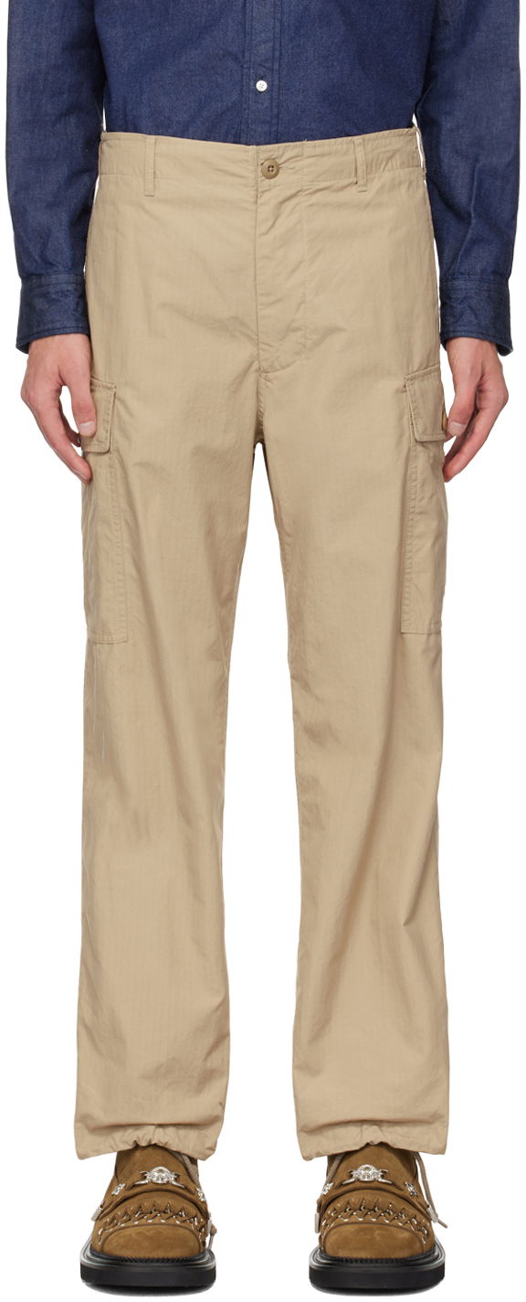 Cargo bukser BEAMS BEAMS PLUS Military Cargo Pants Beige | 3824-0081-803