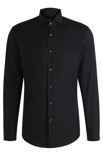 Skjorte BOSS Slim Fit Easy-Iron Cotton-Blend Poplin Shirt Sort | 50479915