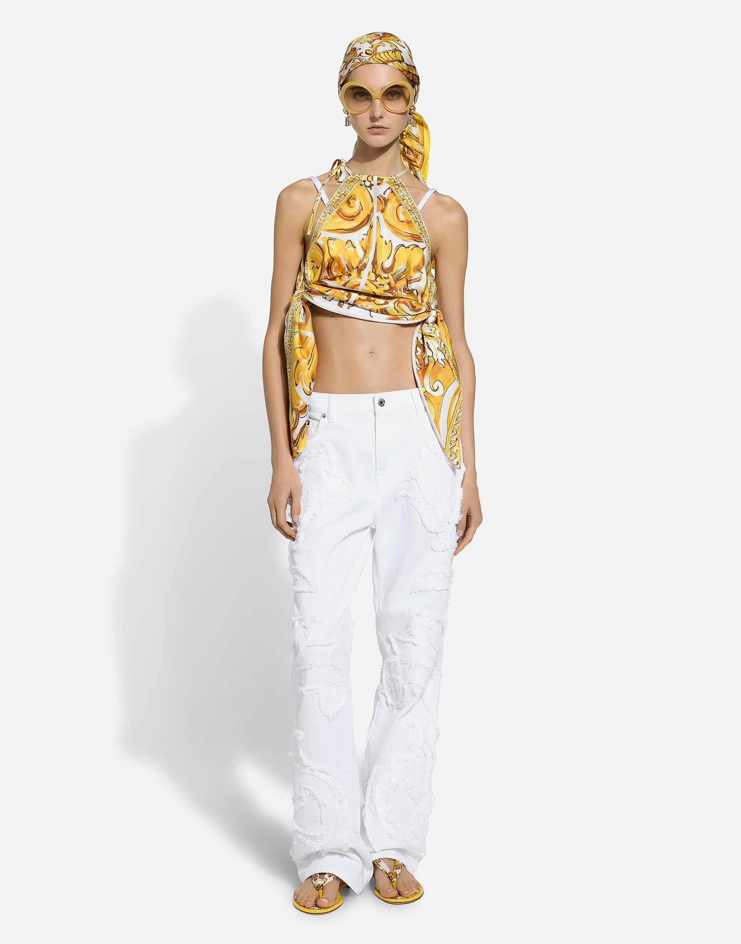 Jeans Dolce & Gabbana Embroidered Boyfriend Jeans Hvid | FTCGNZG8LC6S9001, 1