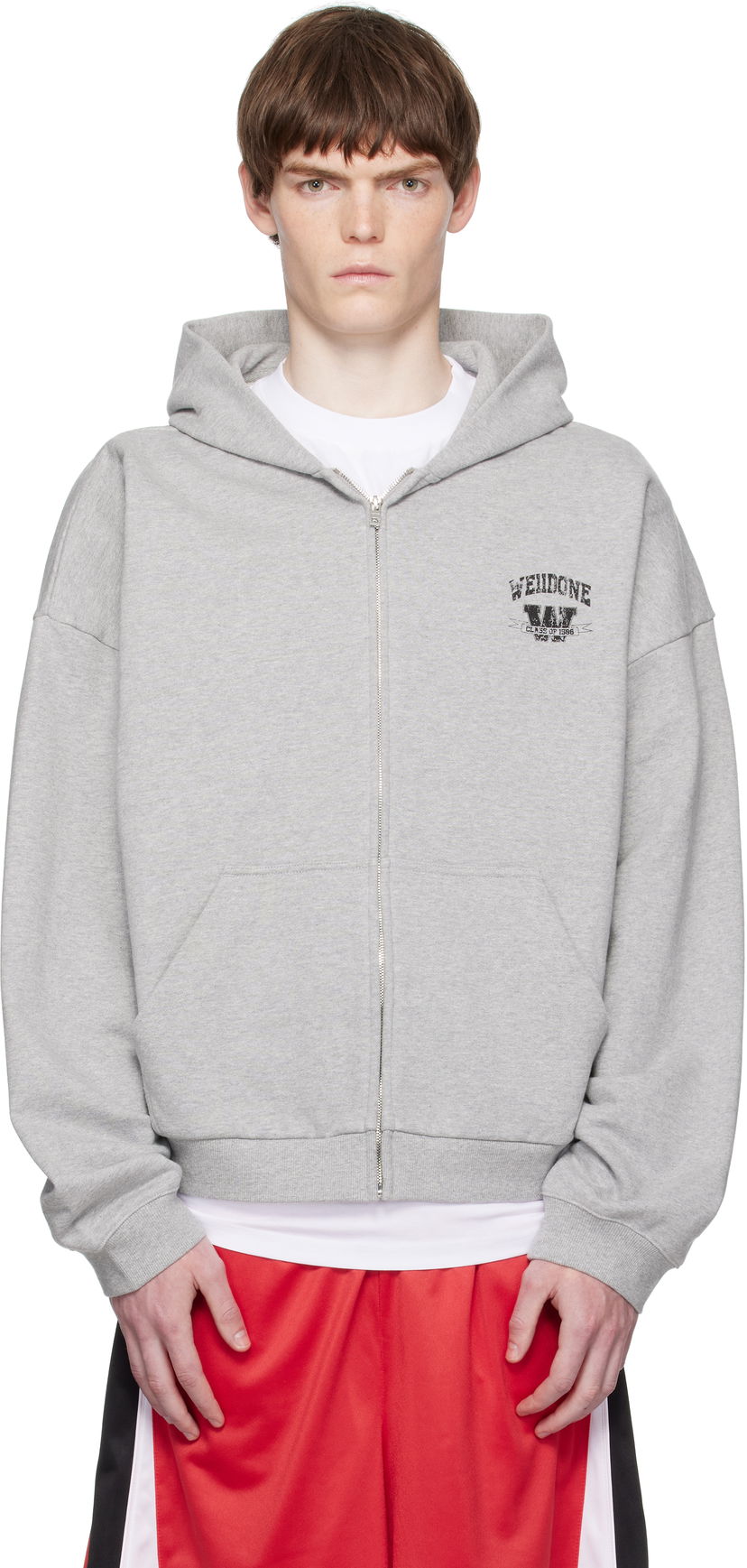 Sweatshirt We11done We11done College Zip-Up Hoodie Grå | WD-TJ2-25-846-U-MG