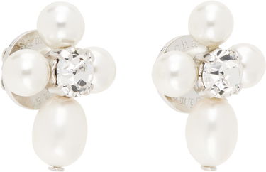 Øreringe Simone Rocha Simone Rocha Pebble Pearl Crystal Cluster Drop Earrings Hvid | ERG535 0913, 1