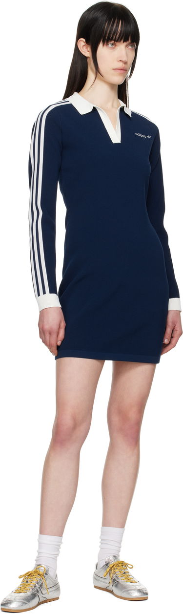 Kjole adidas Performance Knitted Polo Dress Blå | JC7690, 3