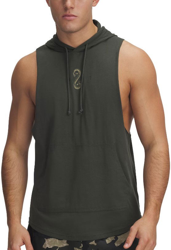 Tanktop Under Armour Project Rock Snake Sleeveless Hoodie Grøn | 1389987-310